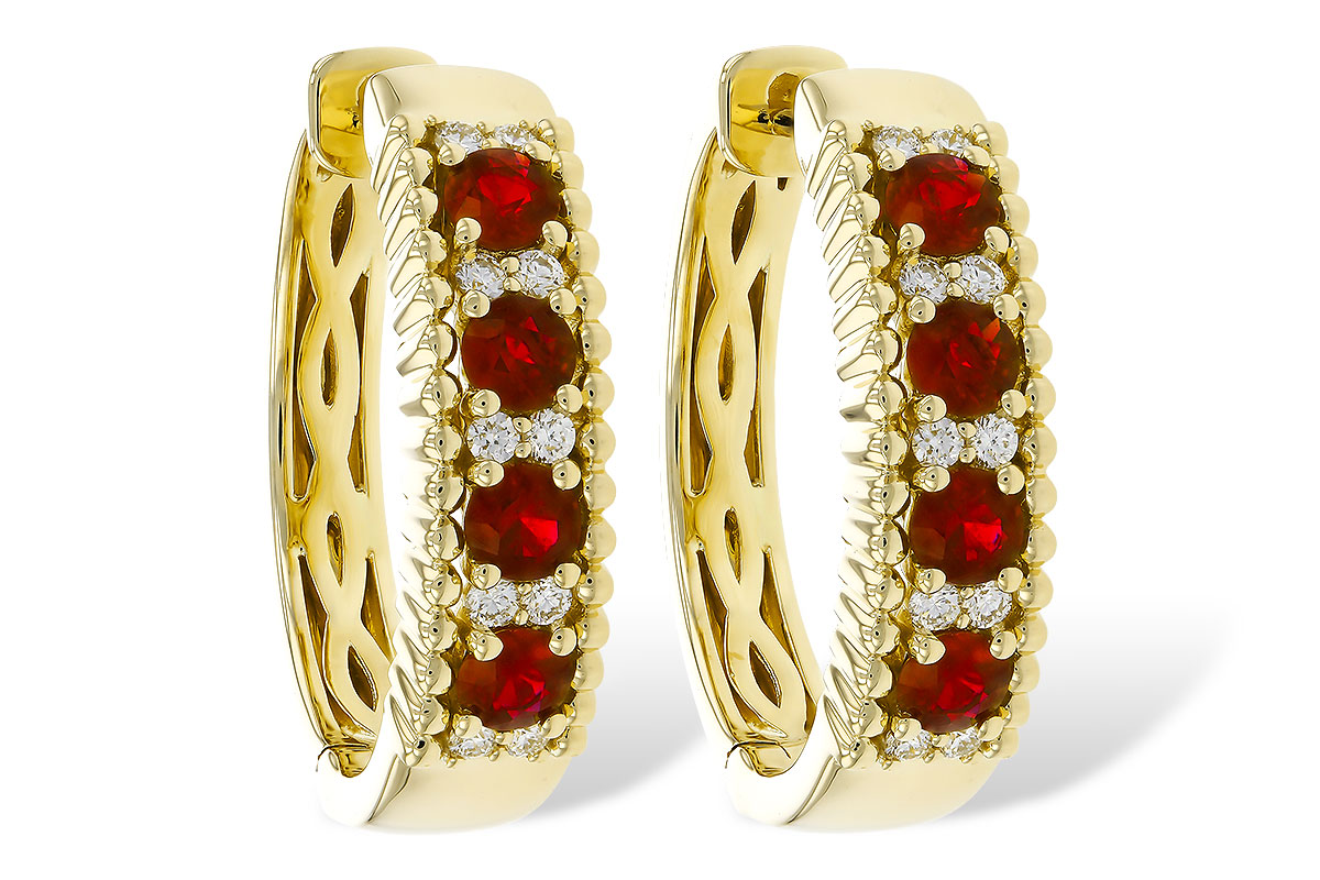 H320-36338: EARRINGS .54 TW RUBY .66 TGW