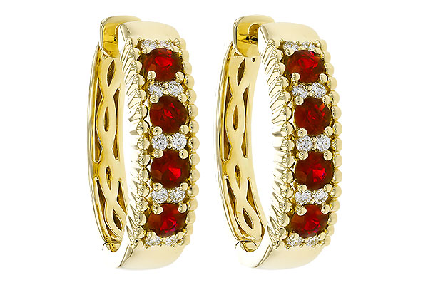 H320-36338: EARRINGS .54 TW RUBY .66 TGW