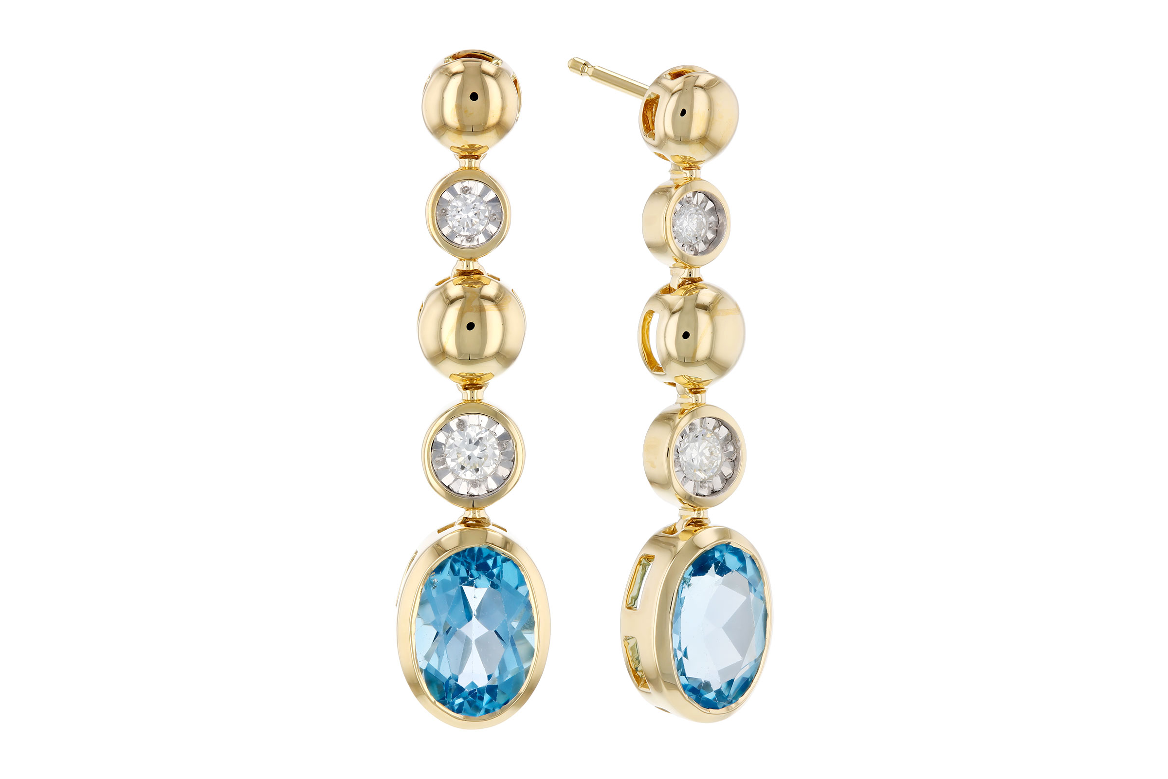H321-19974: EARRINGS 1.66 TW BLUE TOPAZ 1.76 TGW