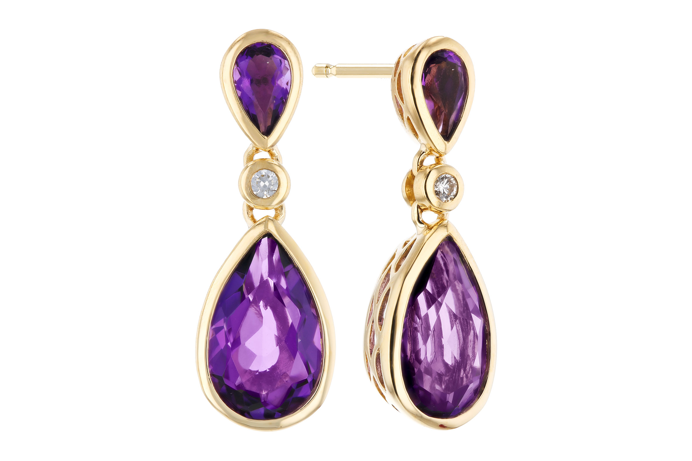 H321-21729: EARRINGS 2.80 TW AMETHYST 2.84 TGW