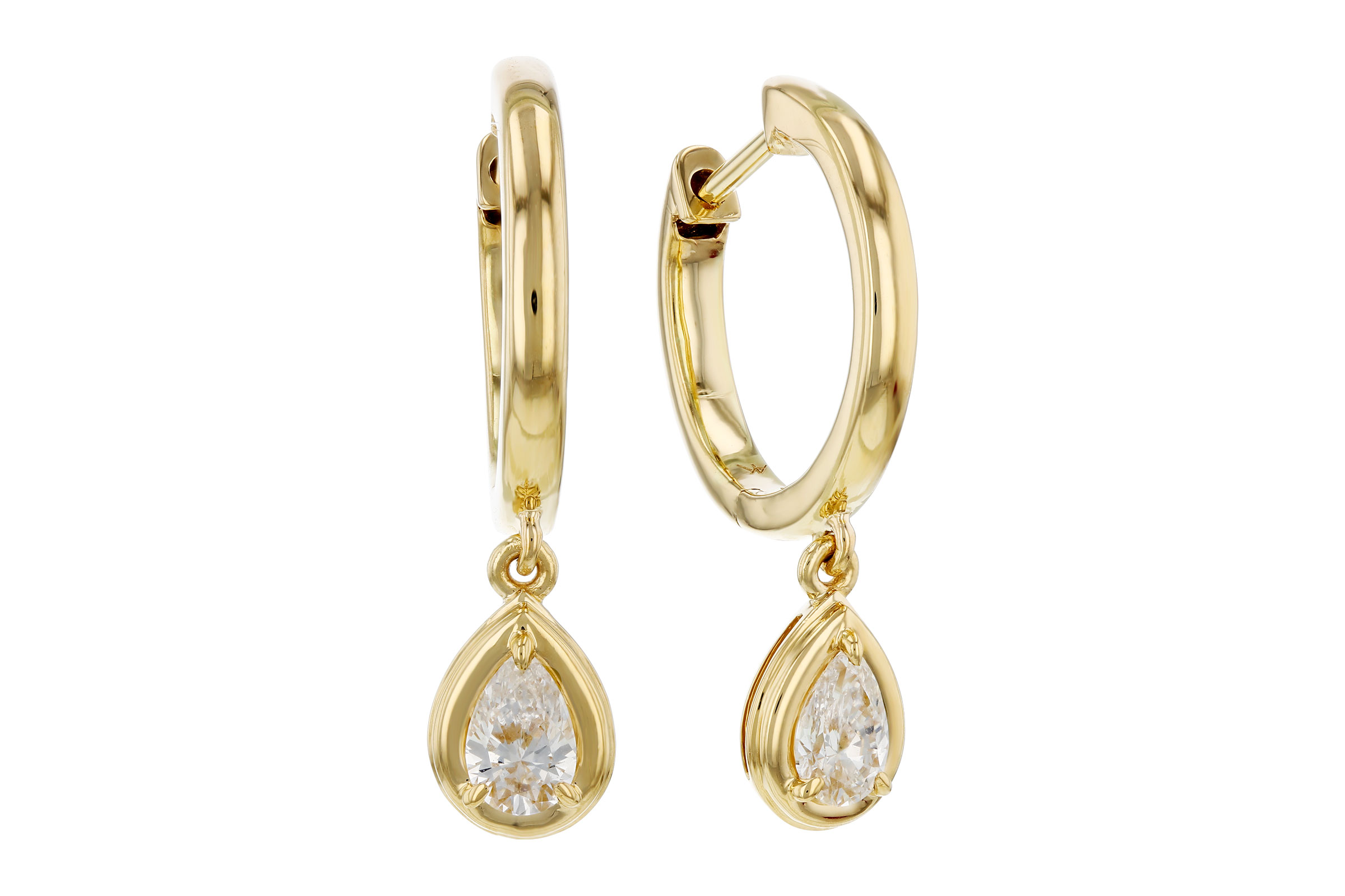H321-21738: EARRINGS .42 TW PEAR SHAPE DIAS