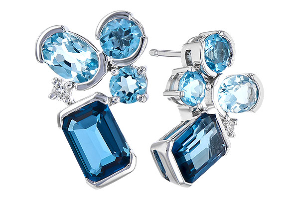 K318-52692: EARR 4.15 BLUE TOPAZ TW 4.19 TGW