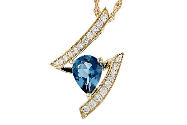 K320-29029: NECK 1.04 LONDON BLUE TOPAZ 1.23 TGW (8x6MM)