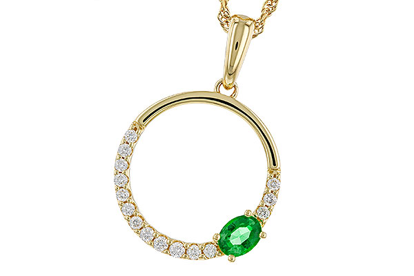 K320-30838: NECKLACE .19 EMERALD .34 TGW
