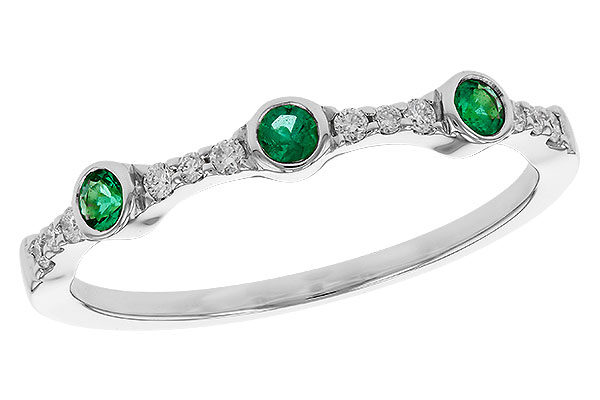 K320-30856: LDS WED RG .11 EMERALD .20 TGW