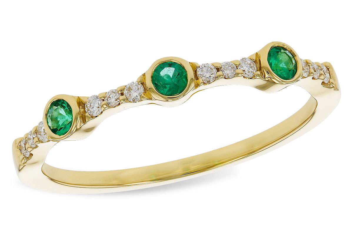 K320-30856: LDS WED RG .11 EMERALD .20 TGW