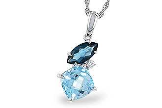 K320-31729: NECKLACE 2.37 TW BLUE TOPAZ 2.40 TGW