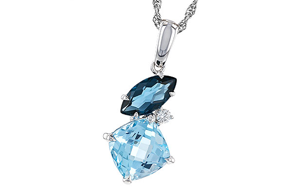 K320-31729: NECKLACE 2.37 TW BLUE TOPAZ 2.40 TGW