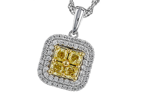 K320-31756: NECK .52 FANCY YELLOW DIAMONDS .72 TW