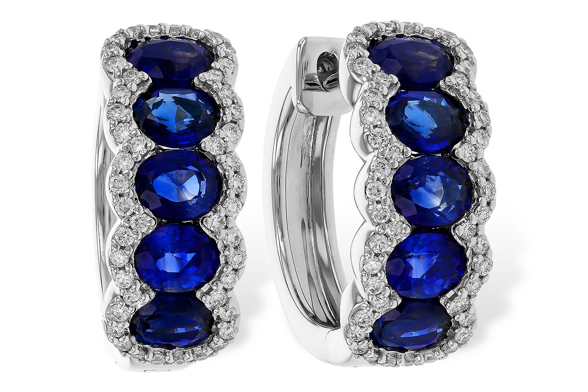 K320-35365: EARRINGS 2.32 TW SAPPHIRE 2.57 TGW