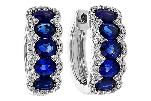 K320-35365: EARRINGS 2.32 TW SAPPHIRE 2.57 TGW
