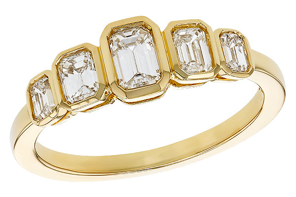 K320-36329: LDS DIA WED RG .90 TW EMERALD CUTS