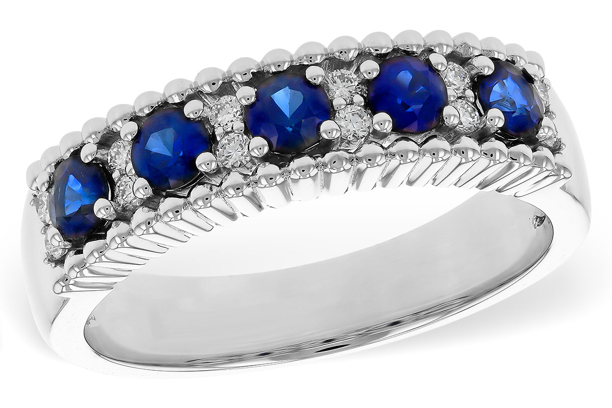 K320-36338: LDS WED RG .64 TW SAPPHIRE .76 TGW