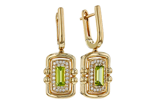 K321-19047: EARRINGS .71 TW PERIDOT .88 TGW (6x3MM PER)