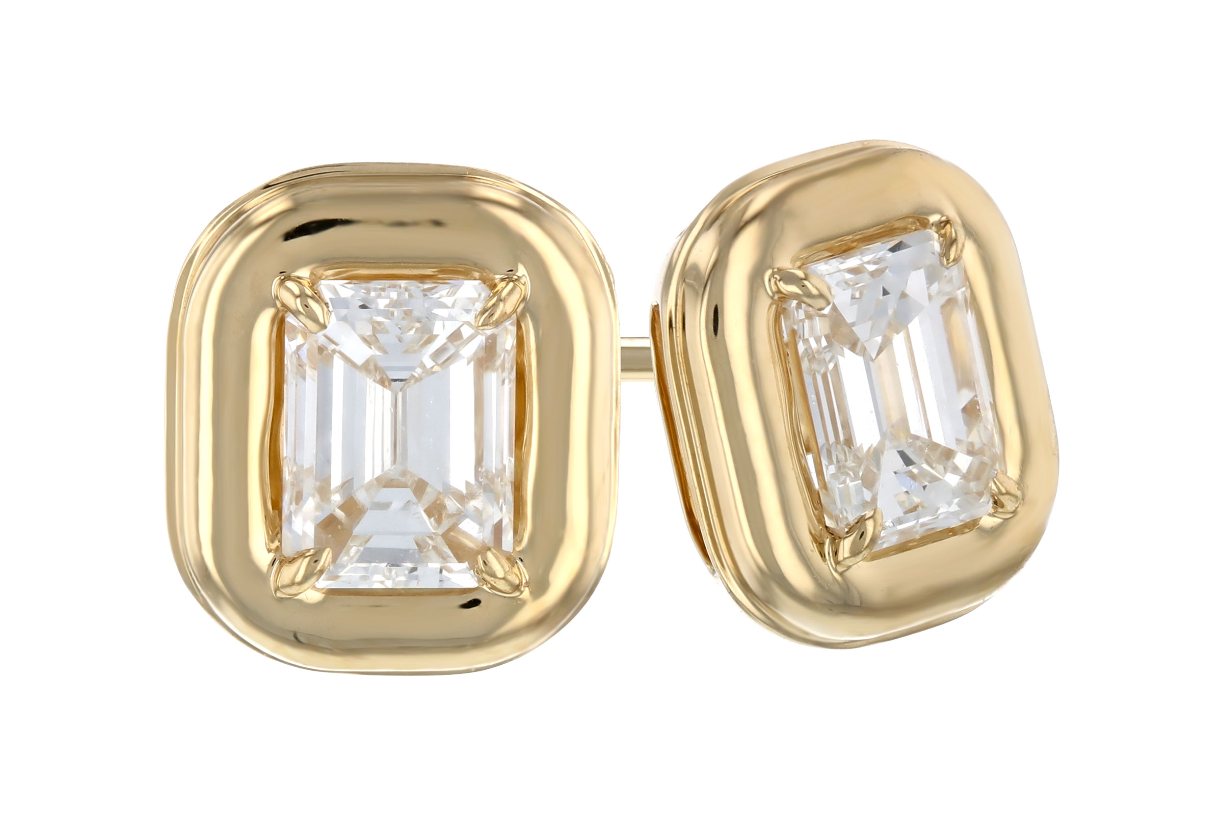 K321-21738: EARRINGS .48 TW EMERALD CUT DIA