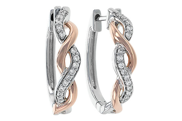 L235-76301: EARRINGS .15 TW (ROSE & WG)