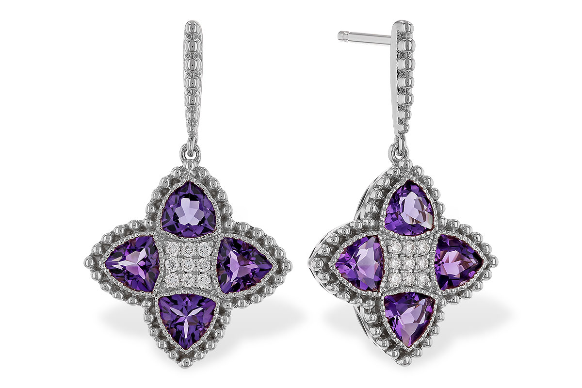 L320-32638: EARRINGS 1.41 AMETHYST 1.50 TGW