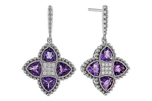 L320-32638: EARRINGS 1.41 AMETHYST 1.50 TGW