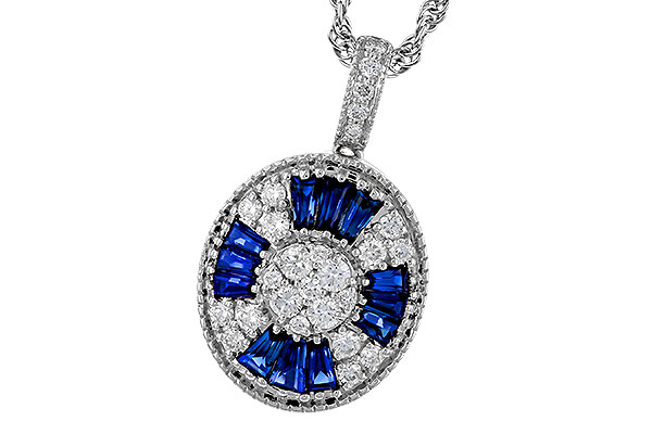 L320-34529: NECKLACE .56 TW SAPPHIRE .80 TGW