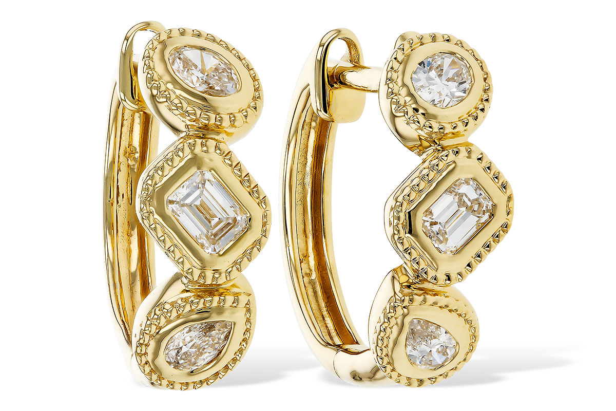 L320-35438: EARRINGS .42 TW FANCY CUT DIAS