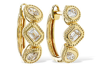 L320-35438: EARRINGS .42 TW FANCY CUT DIAS