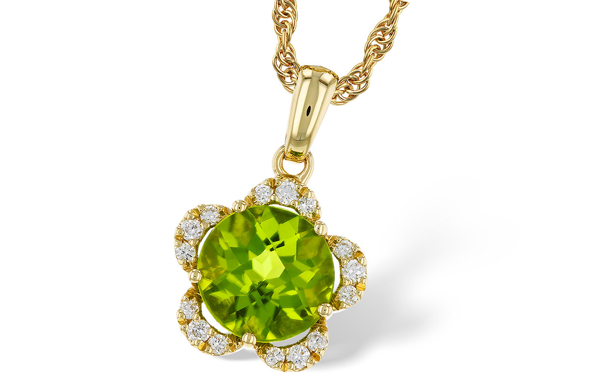 L320-36283: NECKLACE 2.16 PERIDOT 2.28 TGW (8MM RD)