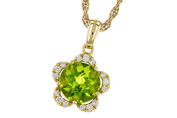L320-36283: NECKLACE 2.16 PERIDOT 2.28 TGW (8MM RD)