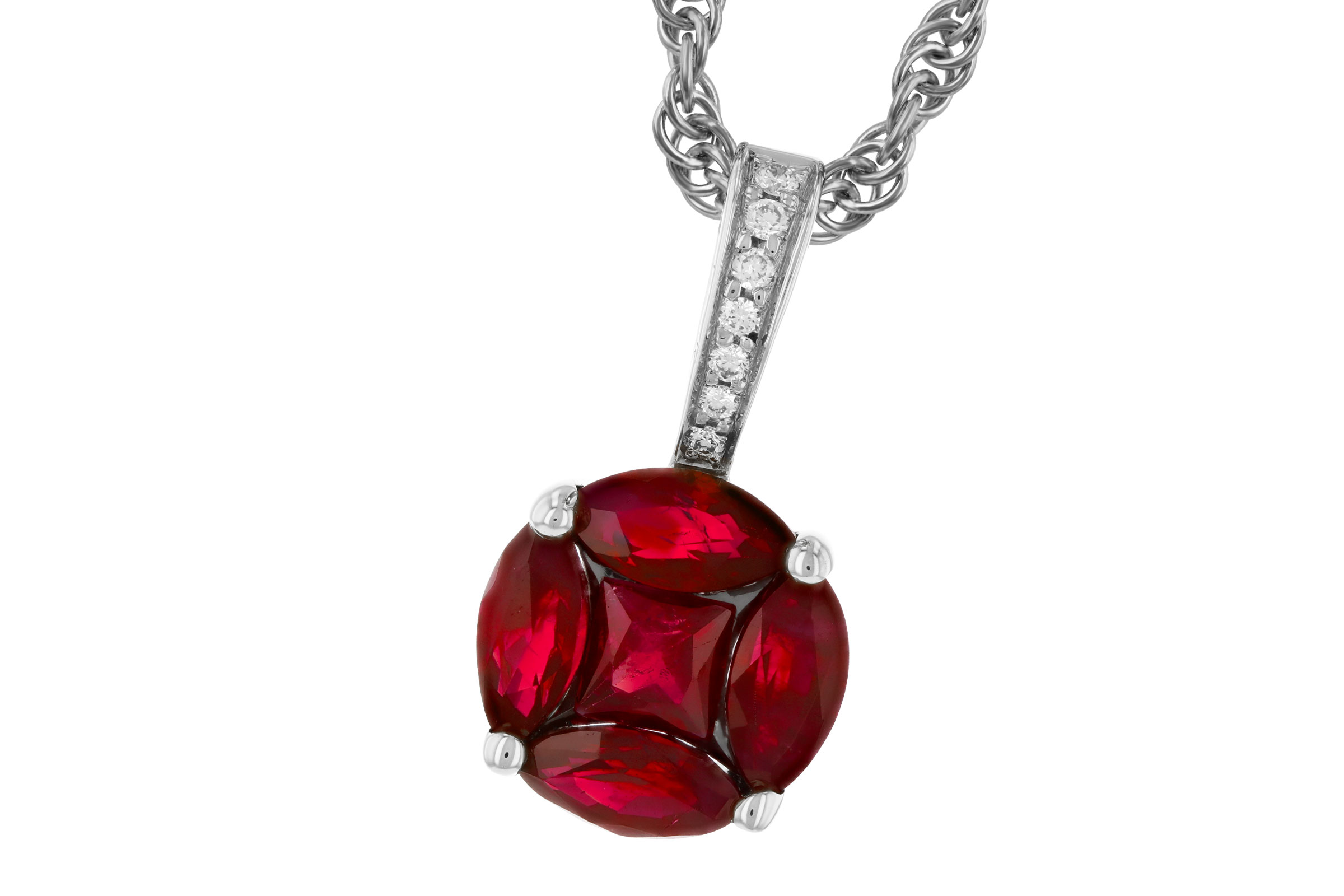 L321-19074: NECKLACE .80 RUBY .82 TW