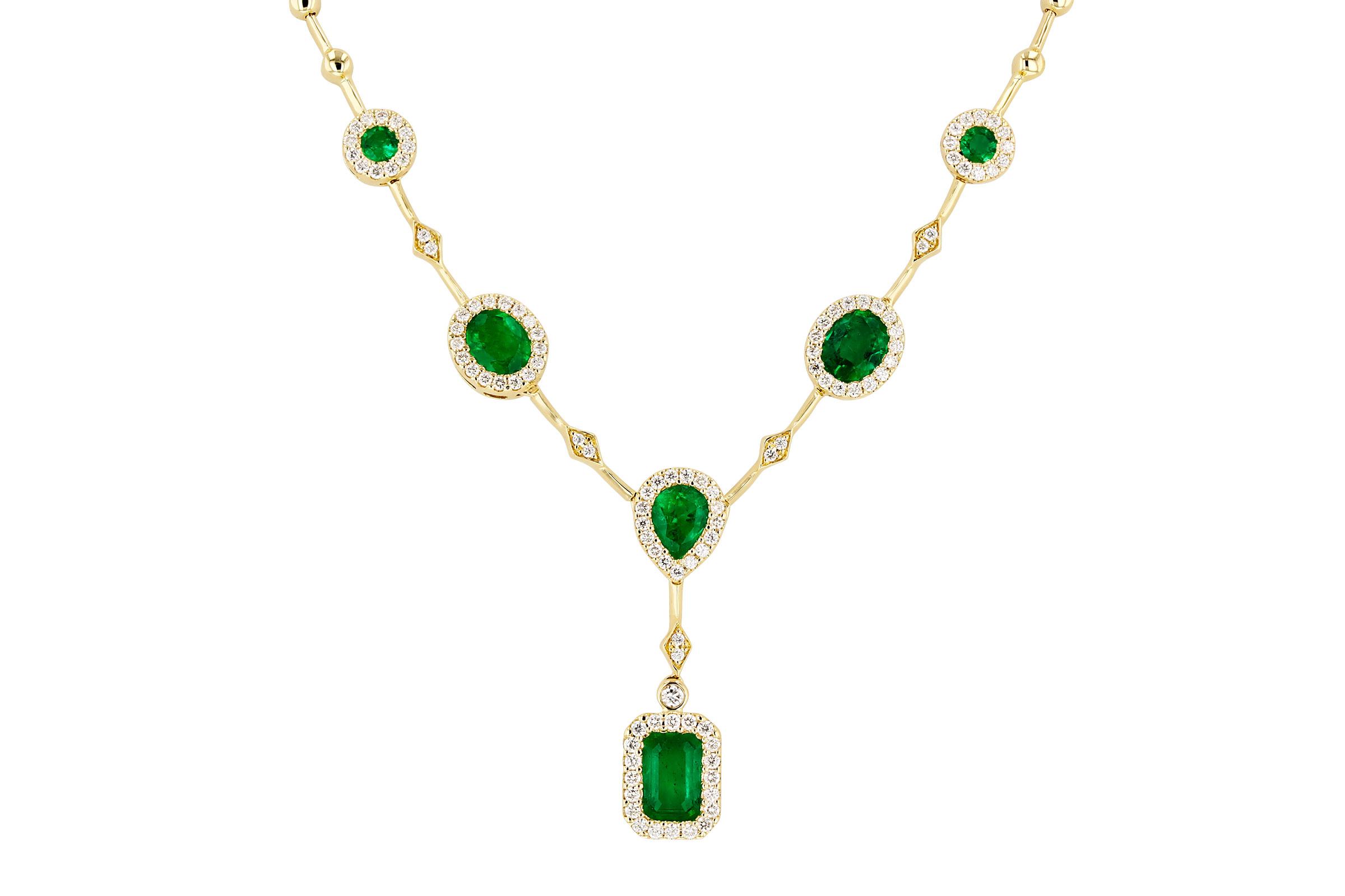 L321-20820: NECKLACE 1.66 TW EMERALD 2.08 TGW (17")