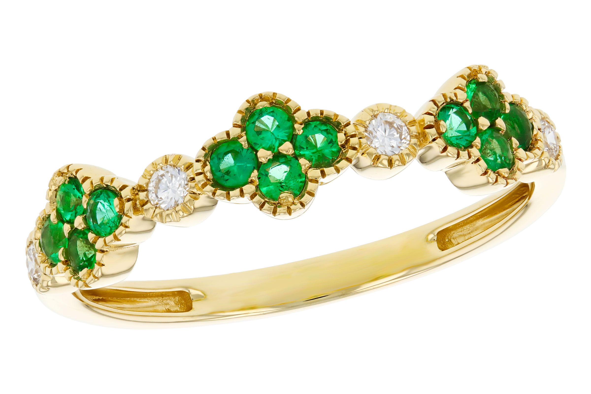L321-21747: LDS WED RG .18 TW EMERALD .26 TGW