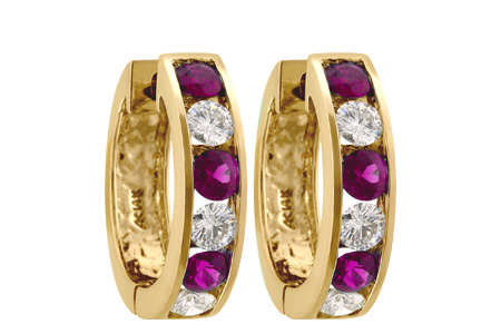 M046-67183: EARRINGS 1.22 RUBY 2.06 TGW