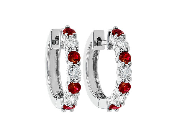 M046-67201: EARRINGS .64 RUBY 1.05 TGW