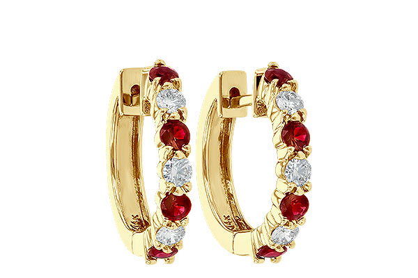 M046-67201: EARRINGS .64 RUBY 1.05 TGW