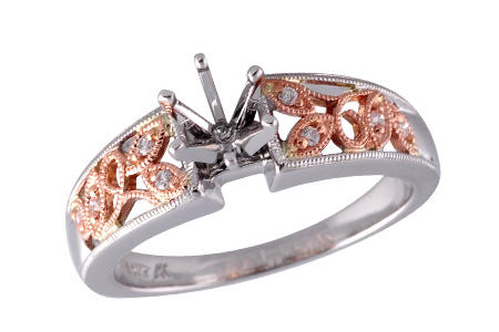 M231-22638: B051-21757 W/ ROSE GOLD INSERT .04 TW