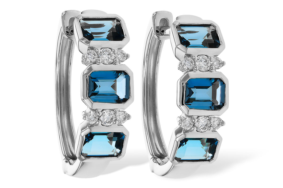 M320-29974: EARRINGS 1.37 TW LONDON BLUE TOPAZ 1.48 TGW