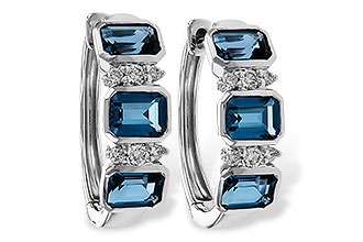 M320-29974: EARRINGS 1.37 TW LONDON BLUE TOPAZ 1.48 TGW