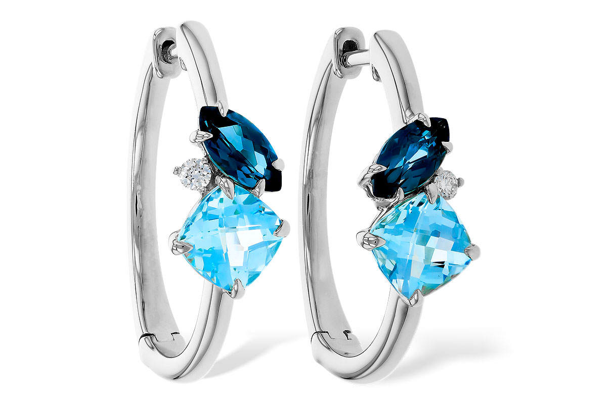 M320-31729: EARRINGS 1.82 TW BLUE TOPAZ 1.86 TGW
