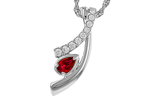 M320-33547: NECKLACE .21 RUBY .38 TGW (5x3 RUBY)