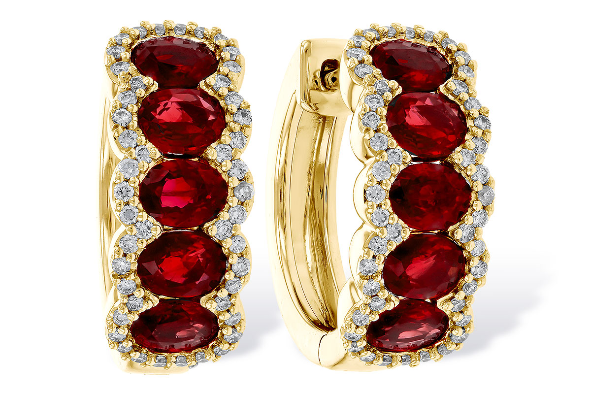 M320-34538: EARRINGS 2.20 TW RUBY 2.45 TGW