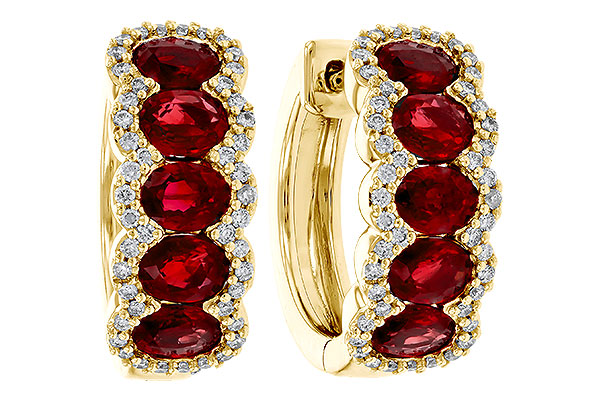 M320-34538: EARRINGS 2.20 TW RUBY 2.45 TGW