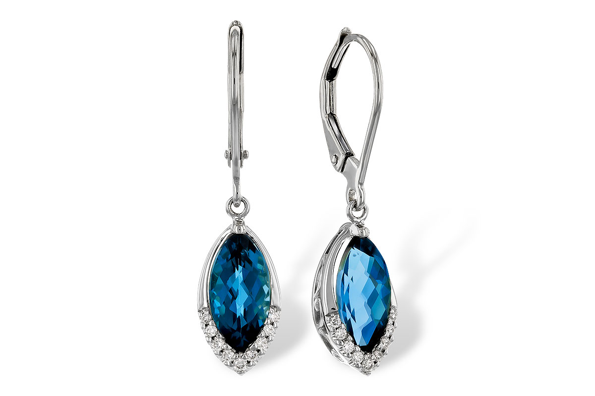 M320-35447: EARR 2.42 TW LONDON BLUE TOPAZ 2.50 TGW (9x5MM MQ)