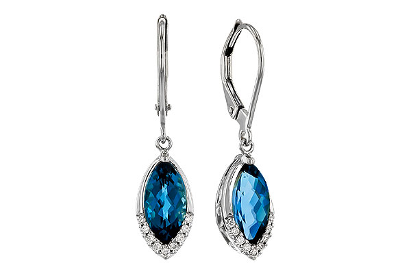 M320-35447: EARR 2.42 TW LONDON BLUE TOPAZ 2.50 TGW (9x5MM MQ)